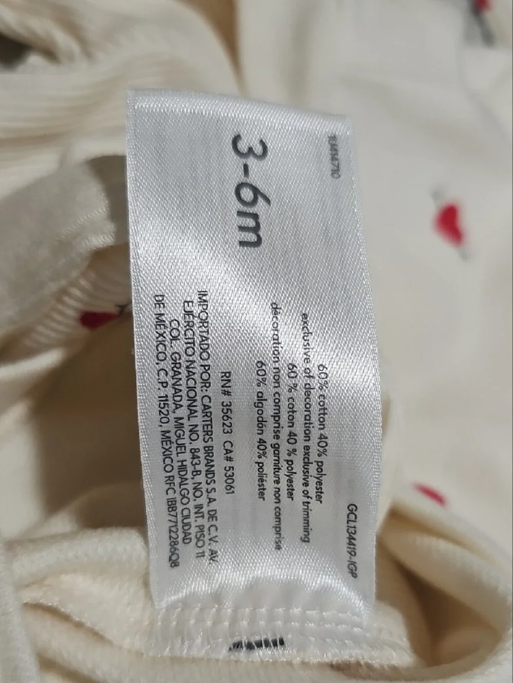 Carter's Cream and Red 